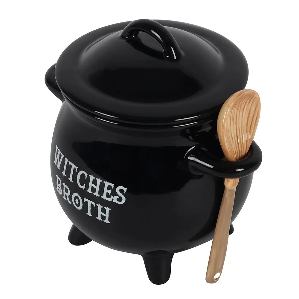 Witches Broth Cauldron Soup Both with Broom Spoon - Image 3