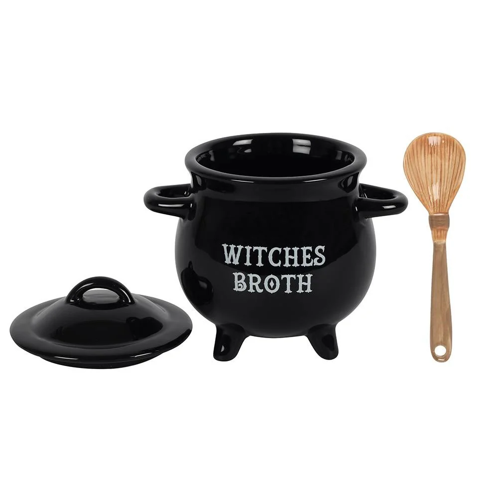 Witches Broth Cauldron Soup Both with Broom Spoon - Image 4