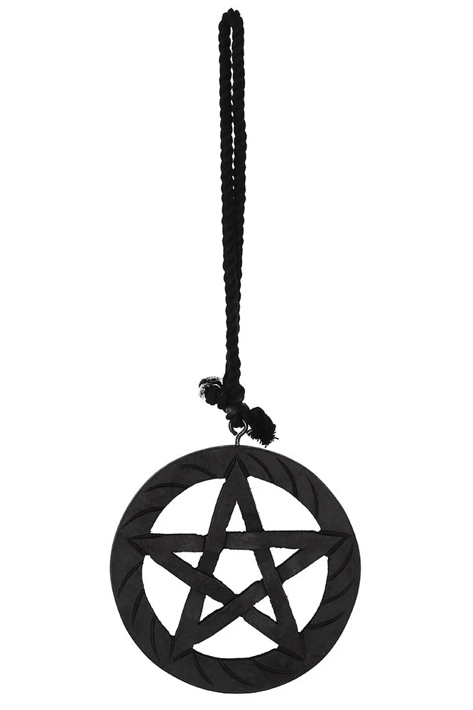 Black Wooden Hanging Pentagram