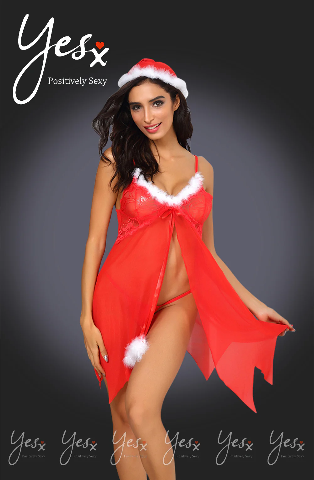 YesX Babydoll Christmas Lingerie Set - Image 2