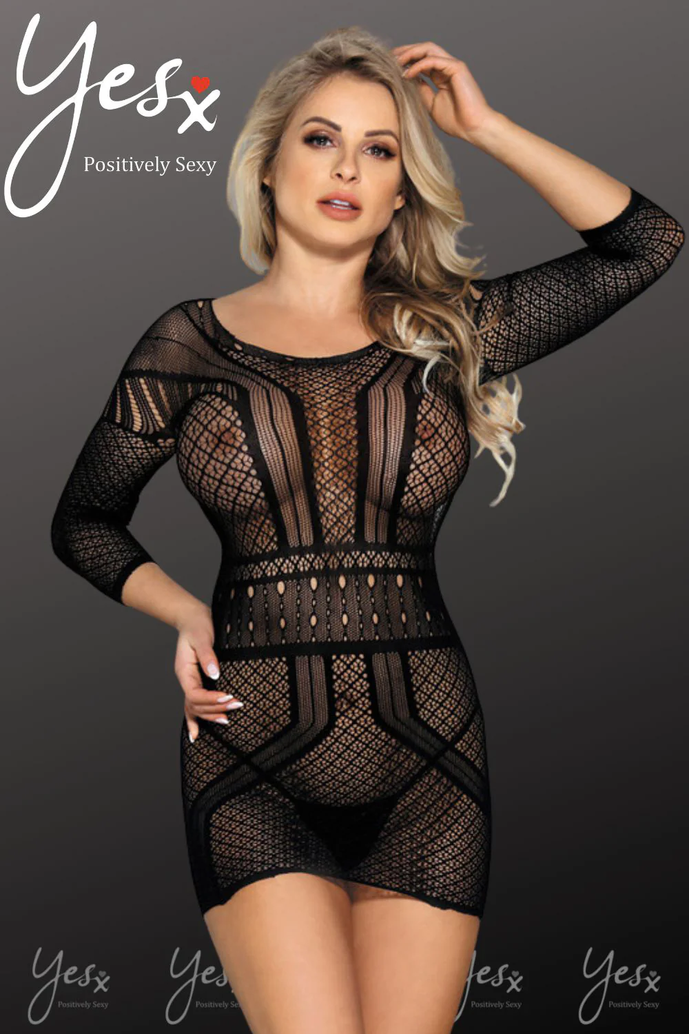 YesX Black Mesh Dress - Image 3
