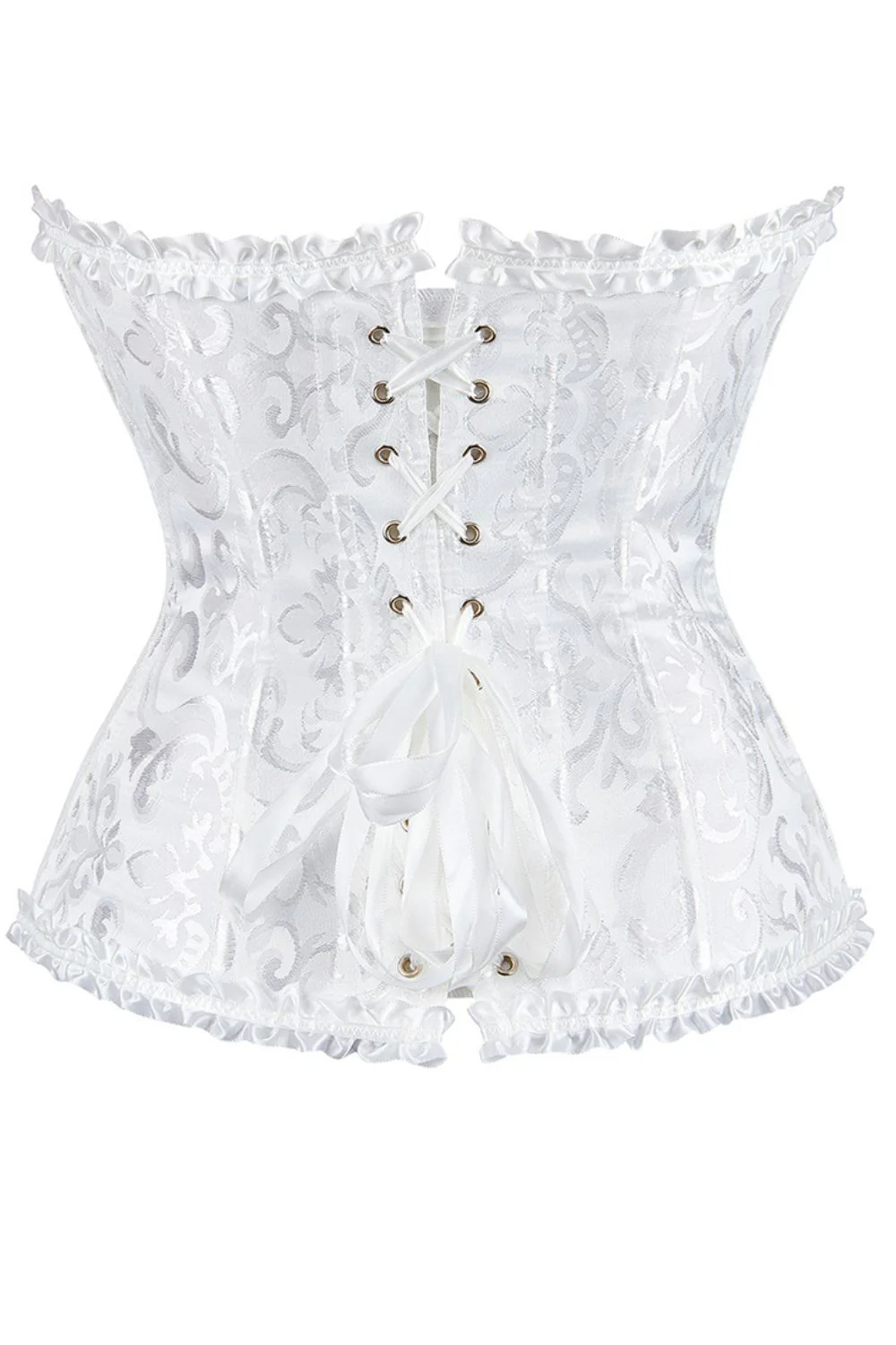 YesX Elegant White Brocade Corset - Image 5