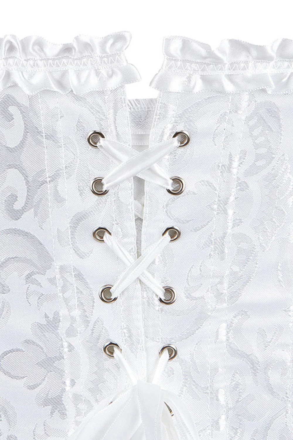 YesX Elegant White Brocade Corset - Image 7