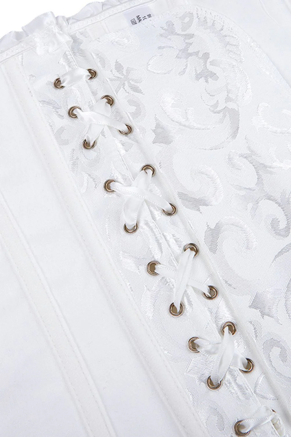 YesX Elegant White Brocade Corset - Image 8