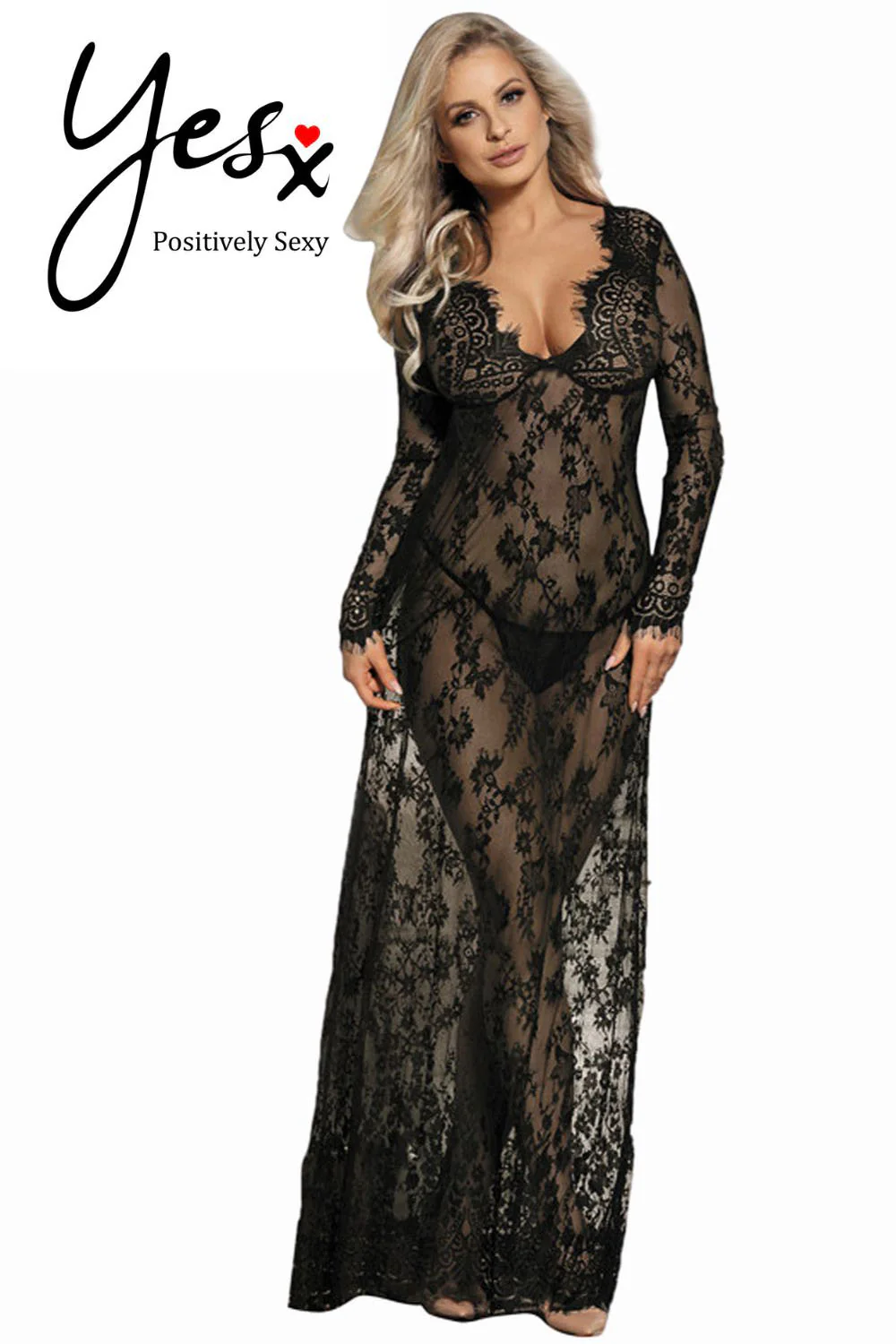 YesX Long Gown and Thong - Image 9