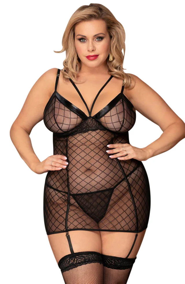 YesX Plus Size Black Chemise - Image 6