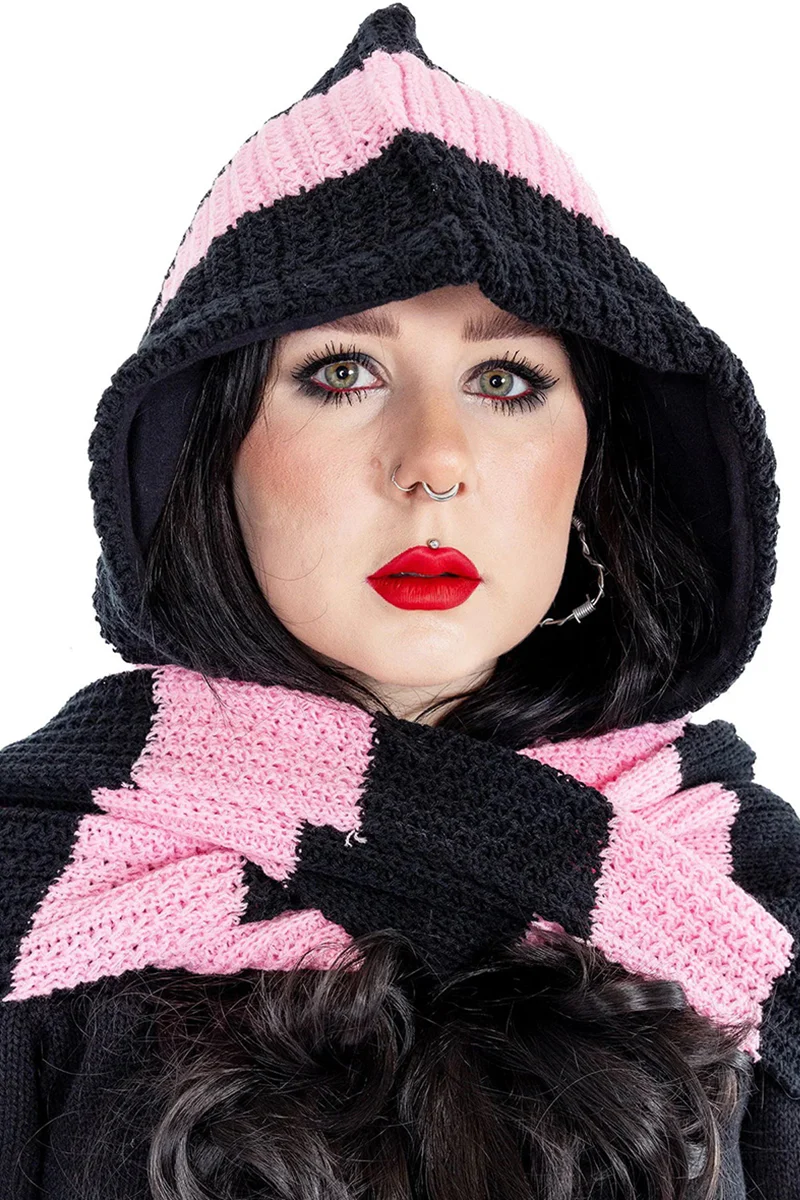 Heartless Zenni Scarf Black/Pink - Image 3